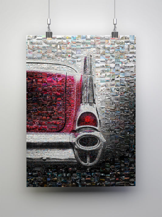 Stunning Mosaic Artwork of Classic Cars - Unique Home Decor Piece for Auto Enthusiasts AtelierMosaics