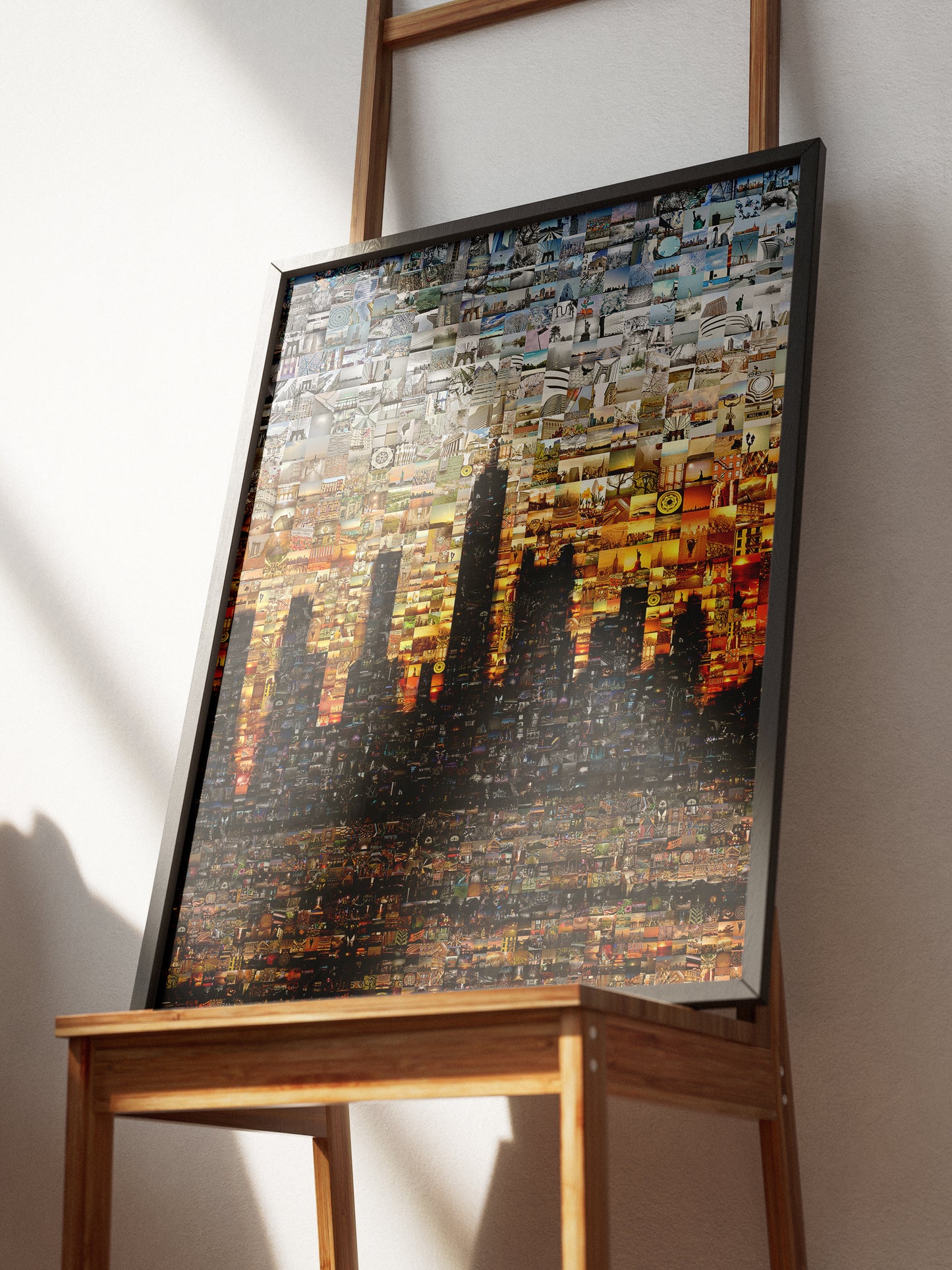 Stunning Mosaic Artwork: City Skyline at Sunset - Unique Decorative Wall Art for Home or Office AtelierMosaics
