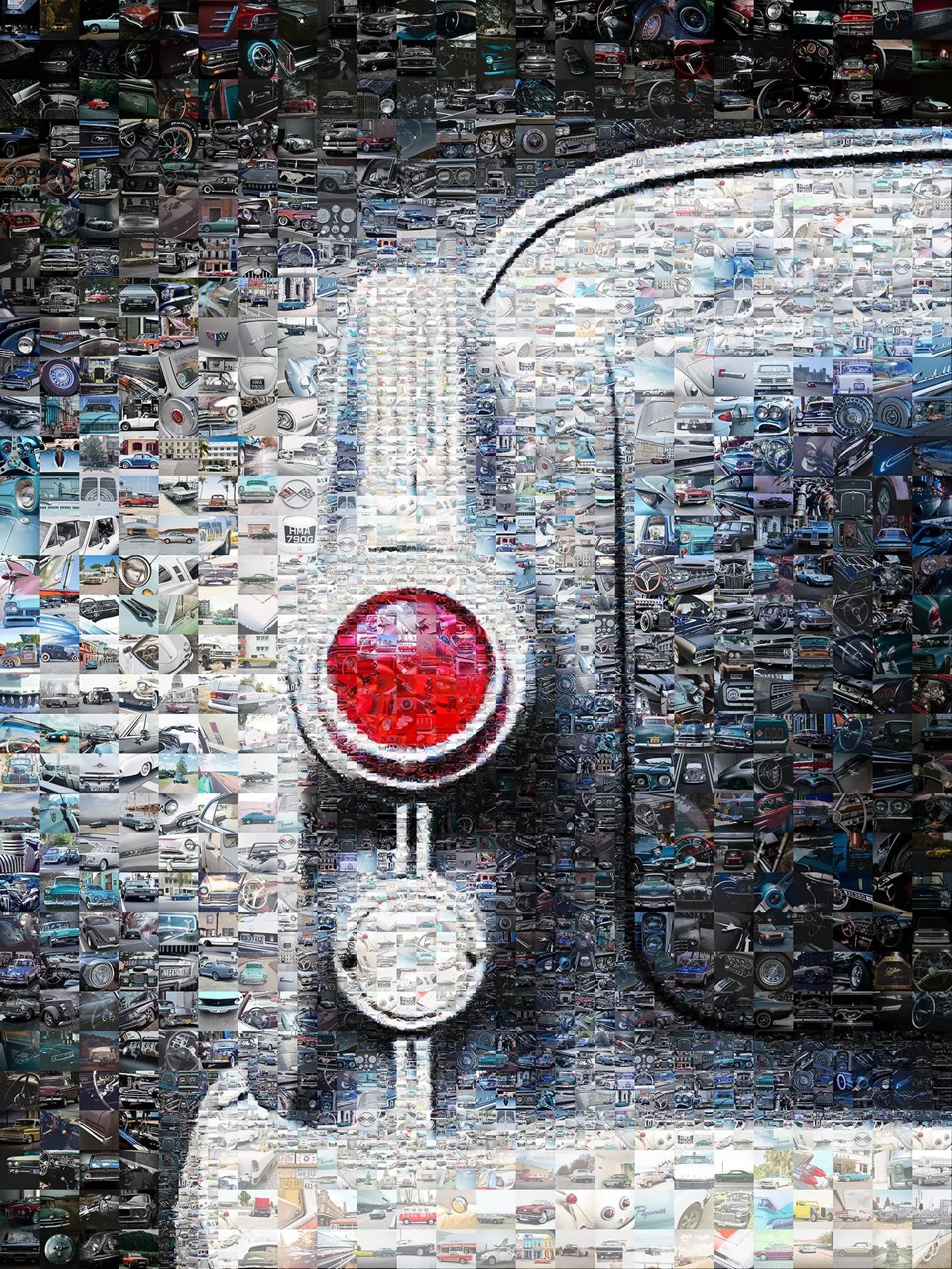 Stunning Mosaic Artwork of Classic Cars - Unique Automotive Wall Art for Enthusiasts AtelierMosaics