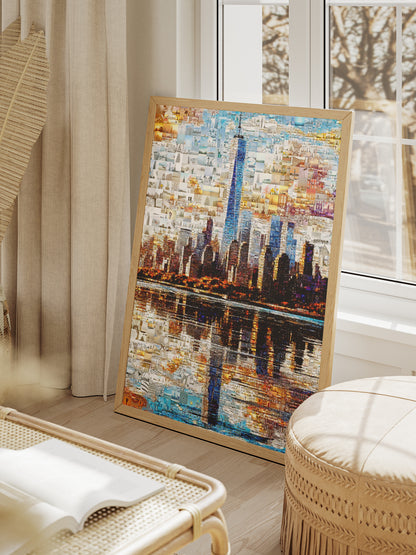 Stunning NYC Skyline Mosaic Art - Unique Wall Décor for Home and Office | Perfect Gift for Art Lovers AtelierMosaics