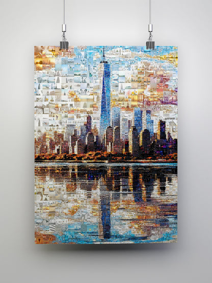 Stunning NYC Skyline Mosaic Art - Unique Wall Décor for Home and Office | Perfect Gift for Art Lovers AtelierMosaics