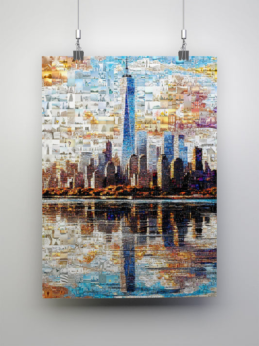 Stunning NYC Skyline Mosaic Art - Unique Wall Décor for Home and Office | Perfect Gift for Art Lovers