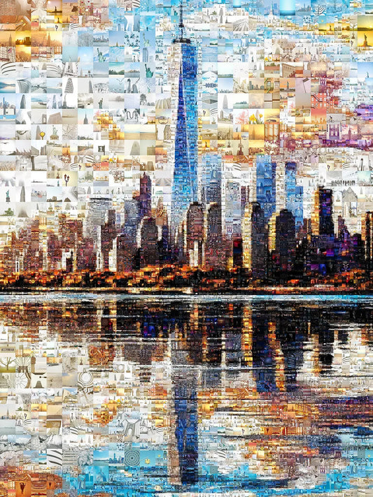 Stunning NYC Skyline Mosaic Art - Unique Wall Décor for Home and Office | Perfect Gift for Art Lovers AtelierMosaics