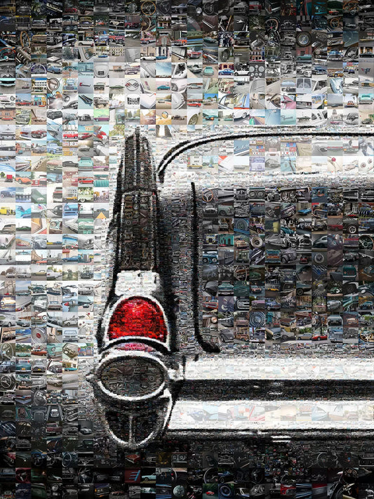 Stunning Vintage Car Mosaic Art - Unique Automotive Wall Décor for Car Enthusiasts AtelierMosaics