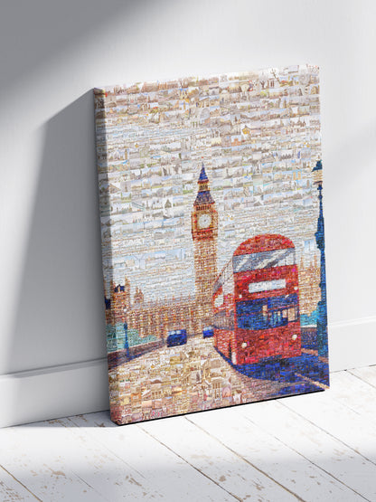 Stunning London Mosaic Art - Iconic Red Double Decker Bus & Big Ben | Perfect Wall Decor AtelierMosaics