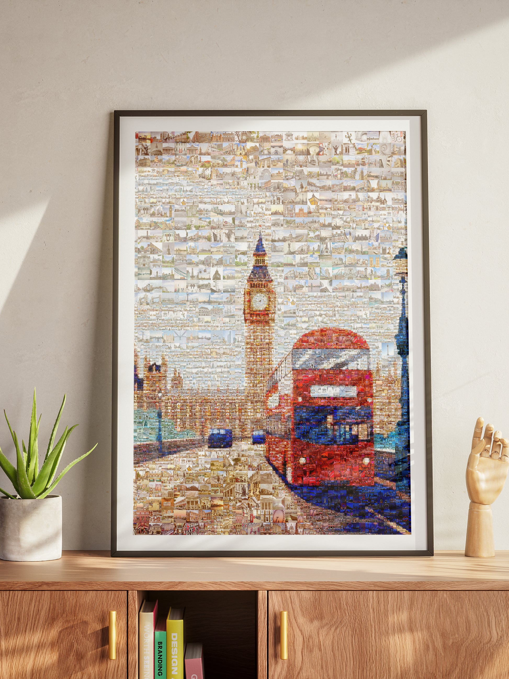 Stunning London Mosaic Art - Iconic Red Double Decker Bus & Big Ben | Perfect Wall Decor AtelierMosaics