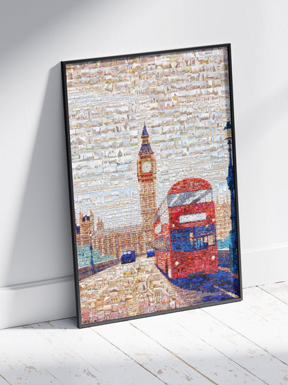 Stunning London Mosaic Art - Iconic Red Double Decker Bus & Big Ben | Perfect Wall Decor AtelierMosaics