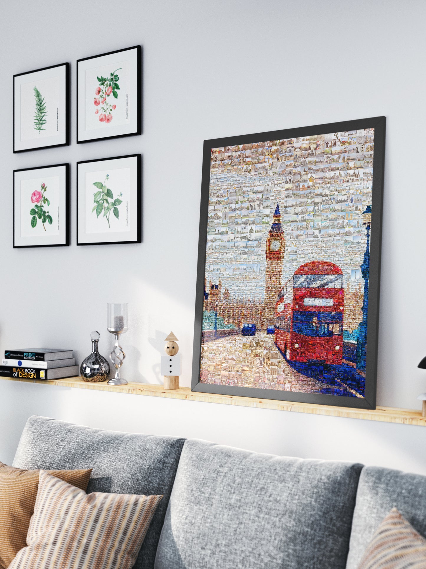 Stunning London Mosaic Art - Iconic Red Double Decker Bus & Big Ben | Perfect Wall Decor AtelierMosaics