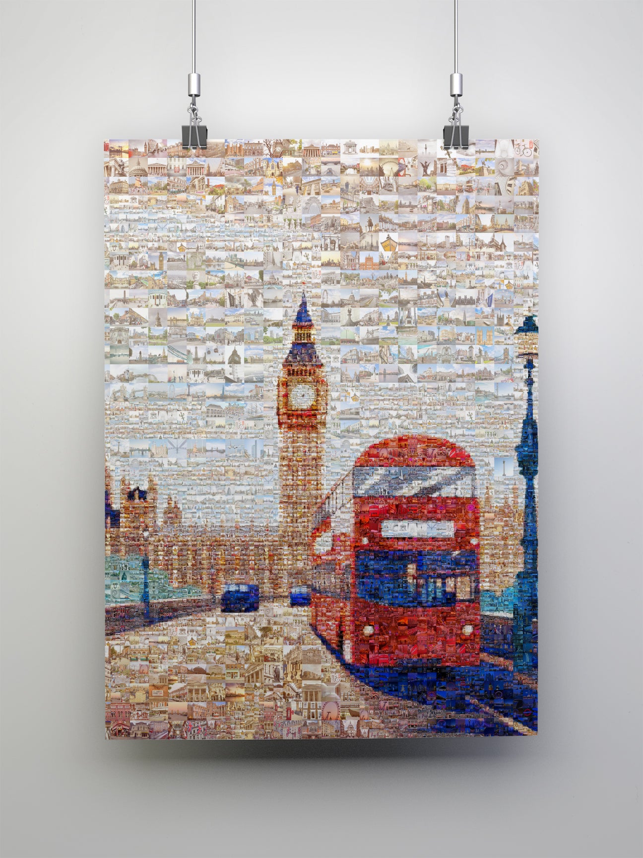 Stunning London Mosaic Art - Iconic Red Double Decker Bus & Big Ben | Perfect Wall Decor AtelierMosaics