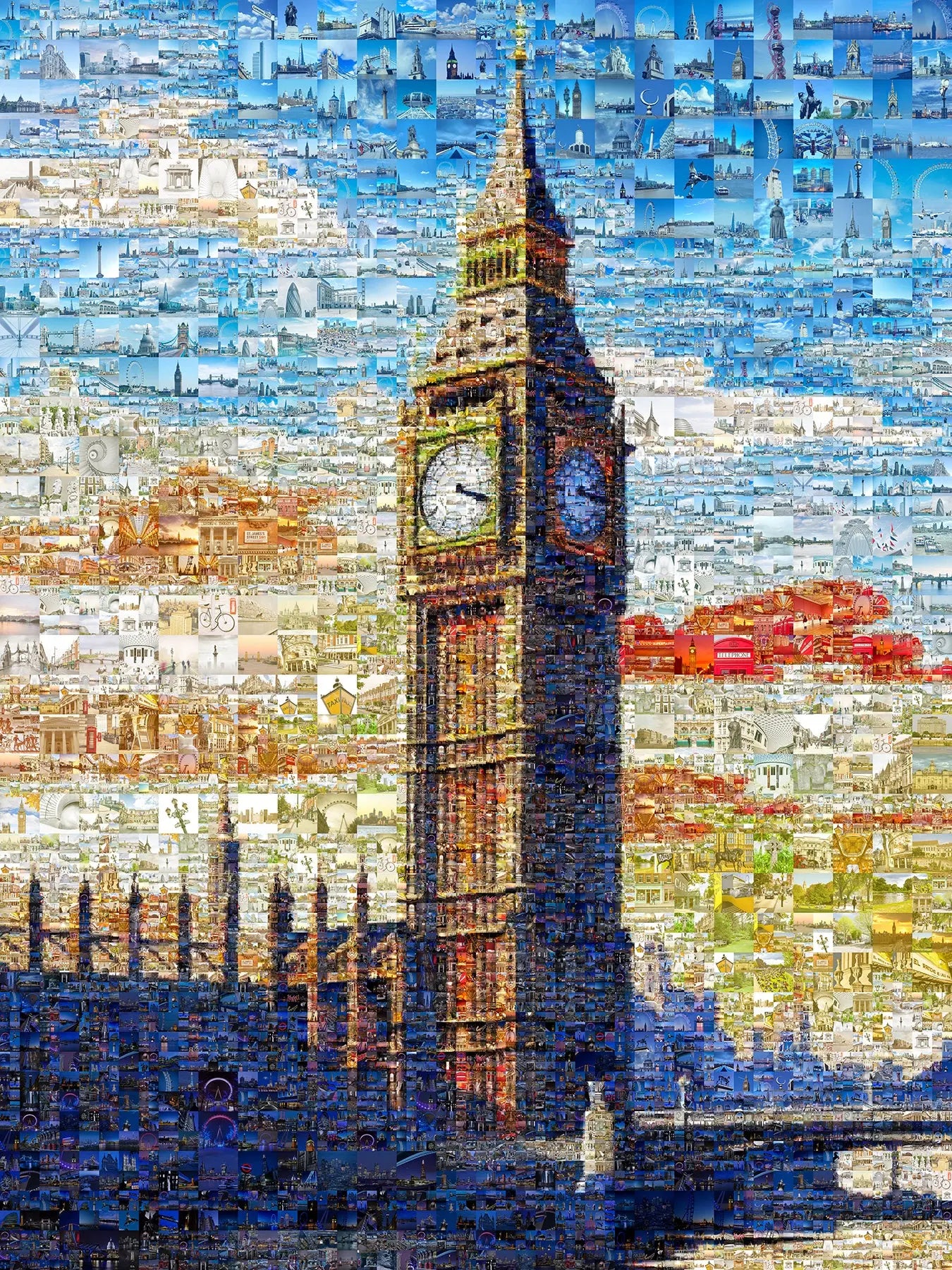 Stunning London Mosaic Art Featuring Big Ben - Unique Wall Decor for Home & Office AtelierMosaics