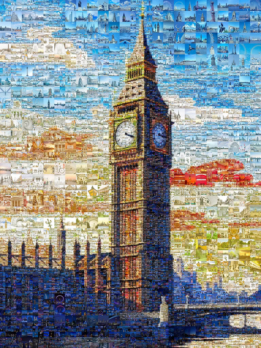 Stunning London Mosaic Art Featuring Big Ben - Unique Wall Decor for Home & Office AtelierMosaics