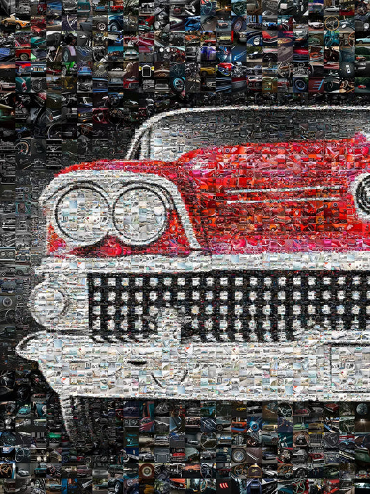 Vintage Car Mosaic Artwork - Unique Automotive Wall Art for Car Enthusiasts and Collectors AtelierMosaics