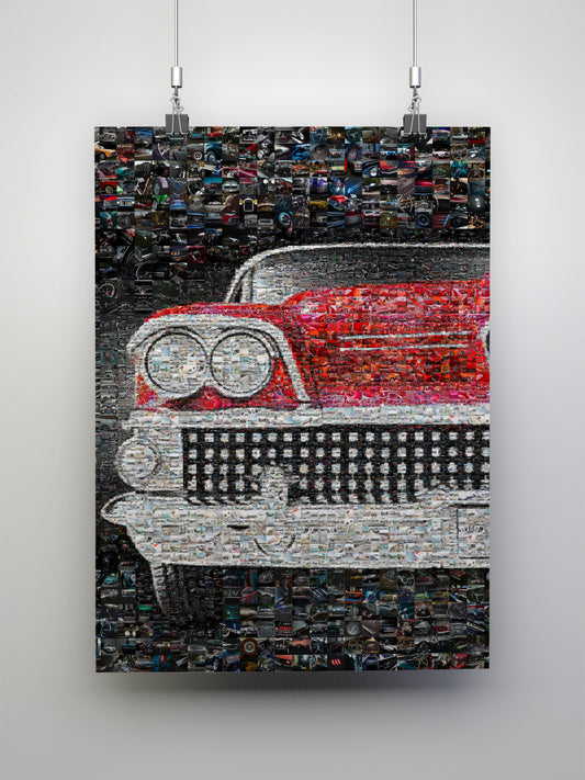 Stunning Vintage Car Mosaic Art - Perfect for Auto Enthusiasts and Decor Lovers AtelierMosaics