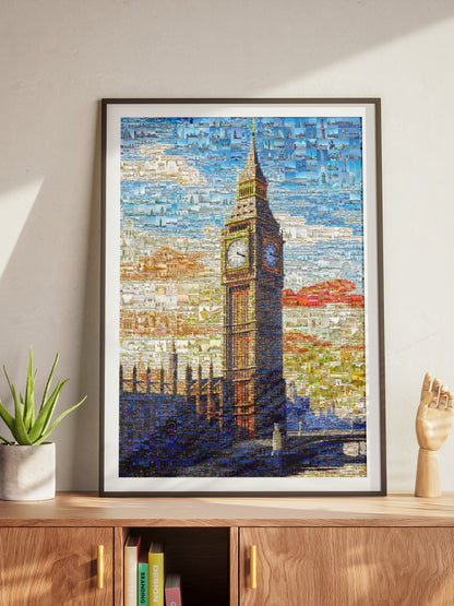 Stunning London Mosaic Art Featuring Big Ben - Unique Wall Decor for Home & Office AtelierMosaics