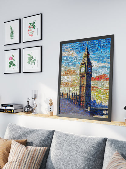 Stunning London Mosaic Art Featuring Big Ben - Unique Wall Decor for Home & Office AtelierMosaics