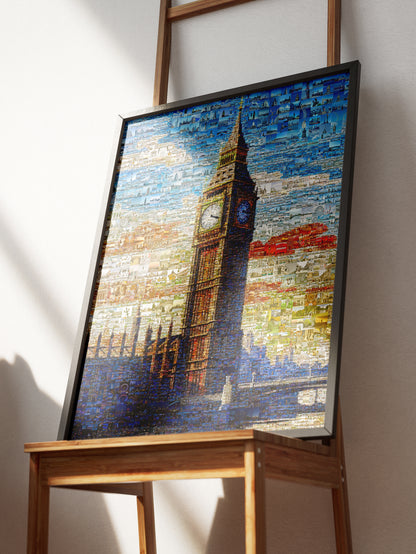 Stunning London Mosaic Art Featuring Big Ben - Unique Wall Decor for Home & Office AtelierMosaics