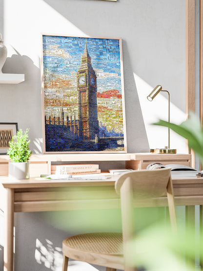 Stunning London Mosaic Art Featuring Big Ben - Unique Wall Decor for Home & Office AtelierMosaics