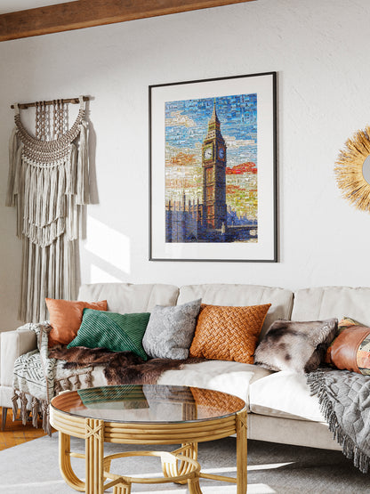 Stunning London Mosaic Art Featuring Big Ben - Unique Wall Decor for Home & Office AtelierMosaics