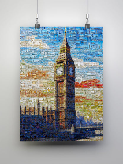 Stunning London Mosaic Art Featuring Big Ben - Unique Wall Decor for Home & Office AtelierMosaics