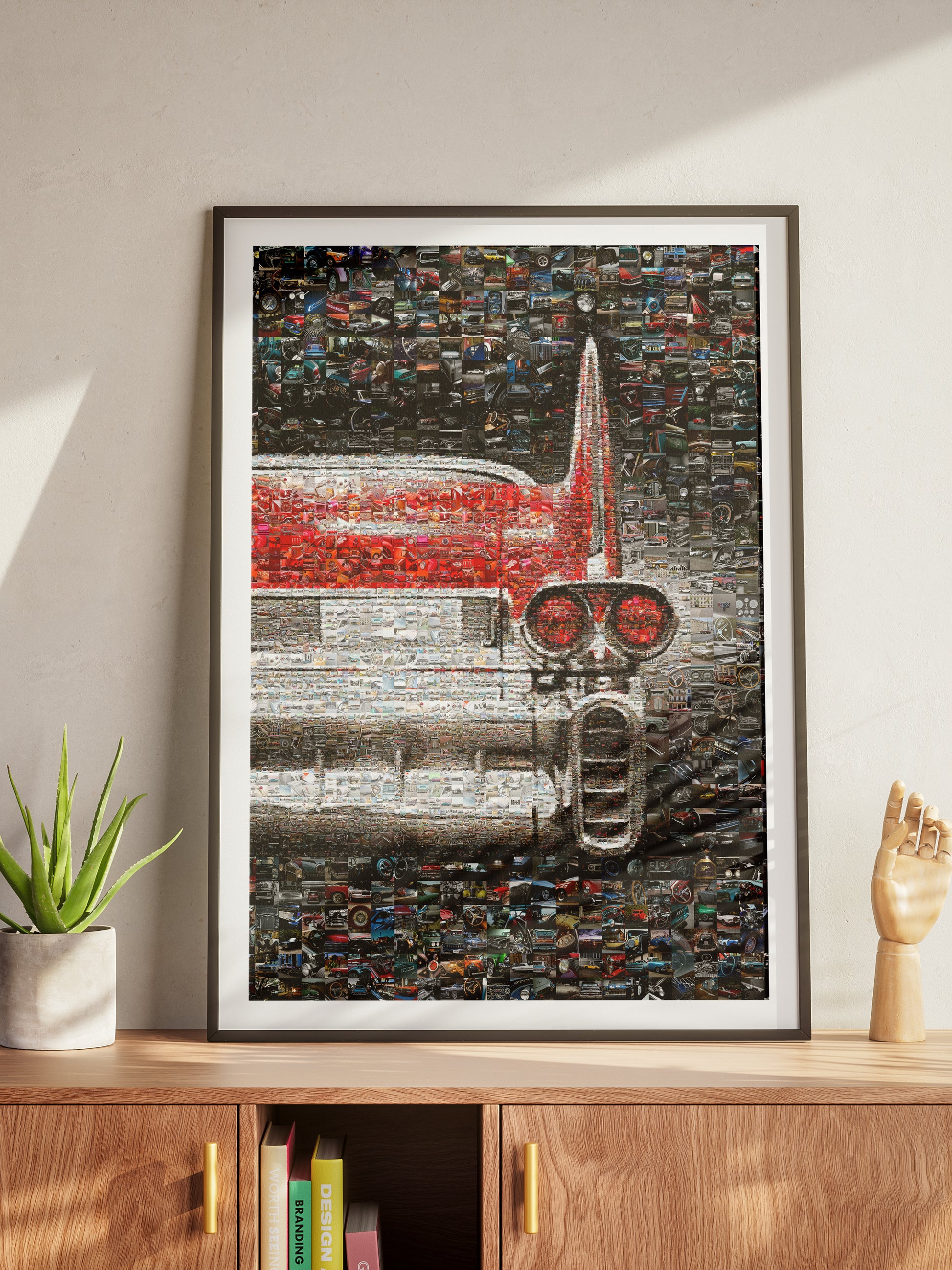 Vintage Car Mosaic Artwork - Captivating Car Culture Collage for Auto Enthusiasts and Decor Lovers AtelierMosaics