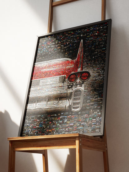 Vintage Car Mosaic Artwork - Captivating Car Culture Collage for Auto Enthusiasts and Decor Lovers AtelierMosaics
