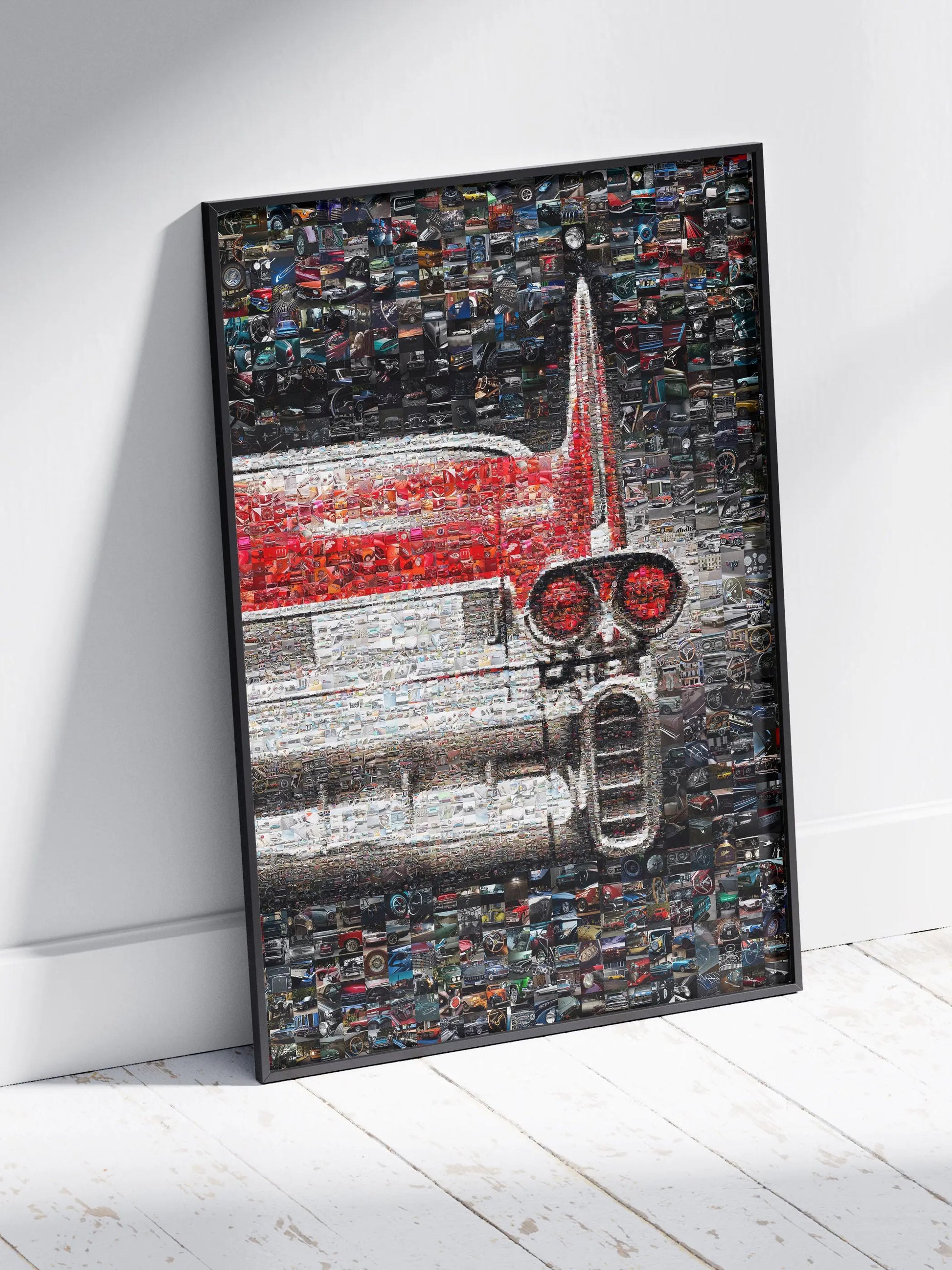 Vintage Car Mosaic Artwork - Captivating Car Culture Collage for Auto Enthusiasts and Decor Lovers AtelierMosaics