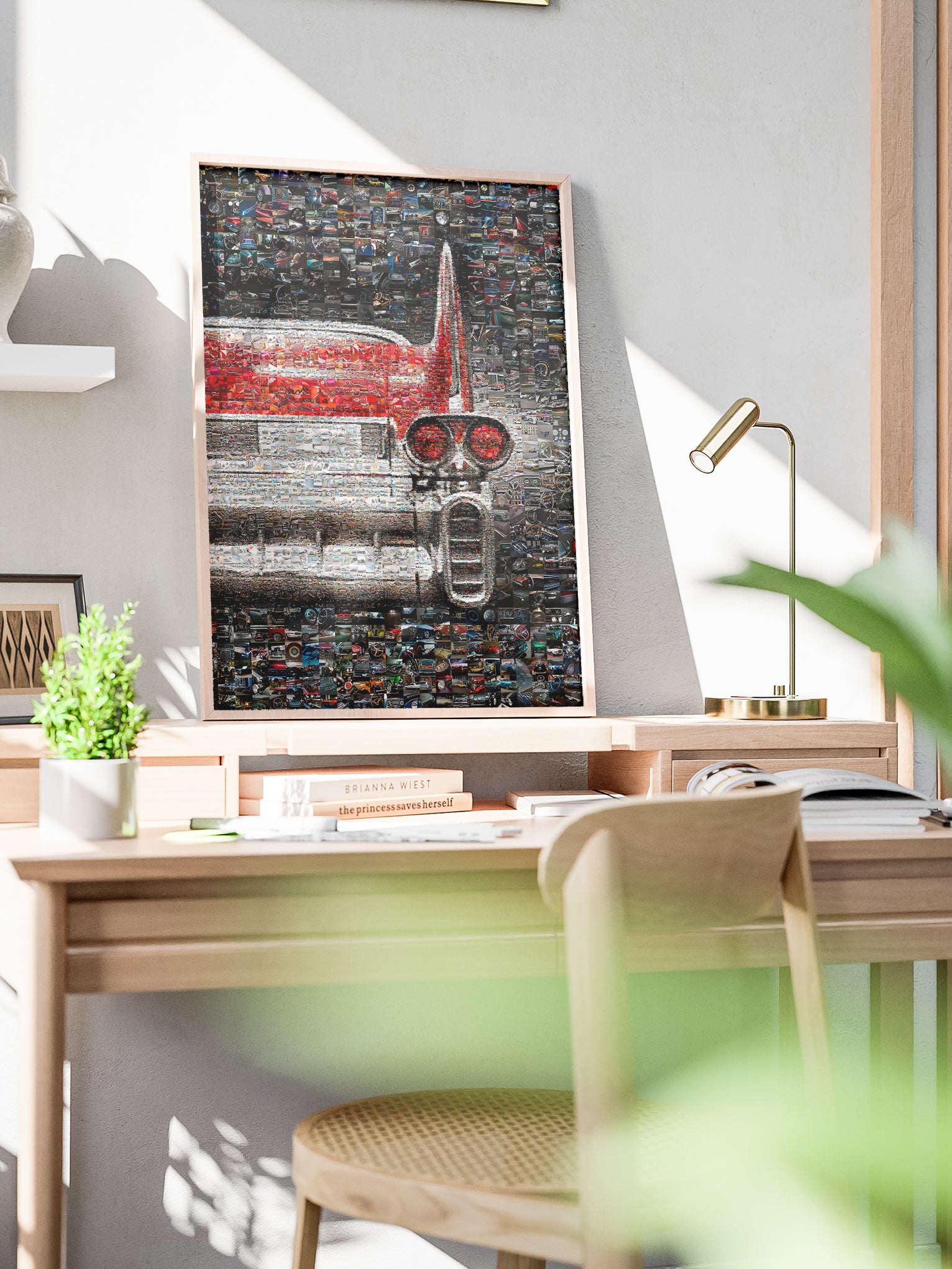 Vintage Car Mosaic Artwork - Captivating Car Culture Collage for Auto Enthusiasts and Decor Lovers AtelierMosaics