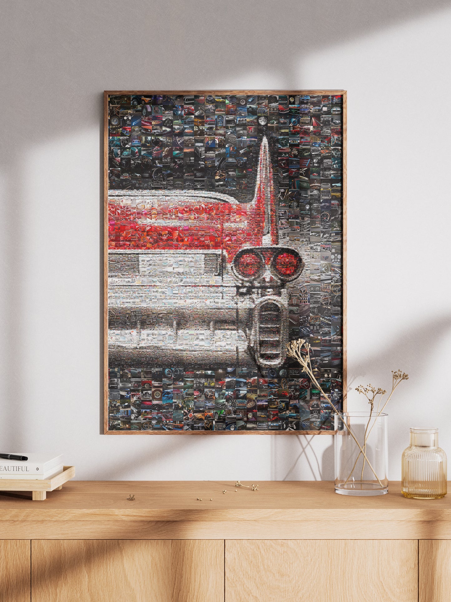 Vintage Car Mosaic Artwork - Captivating Car Culture Collage for Auto Enthusiasts and Decor Lovers AtelierMosaics