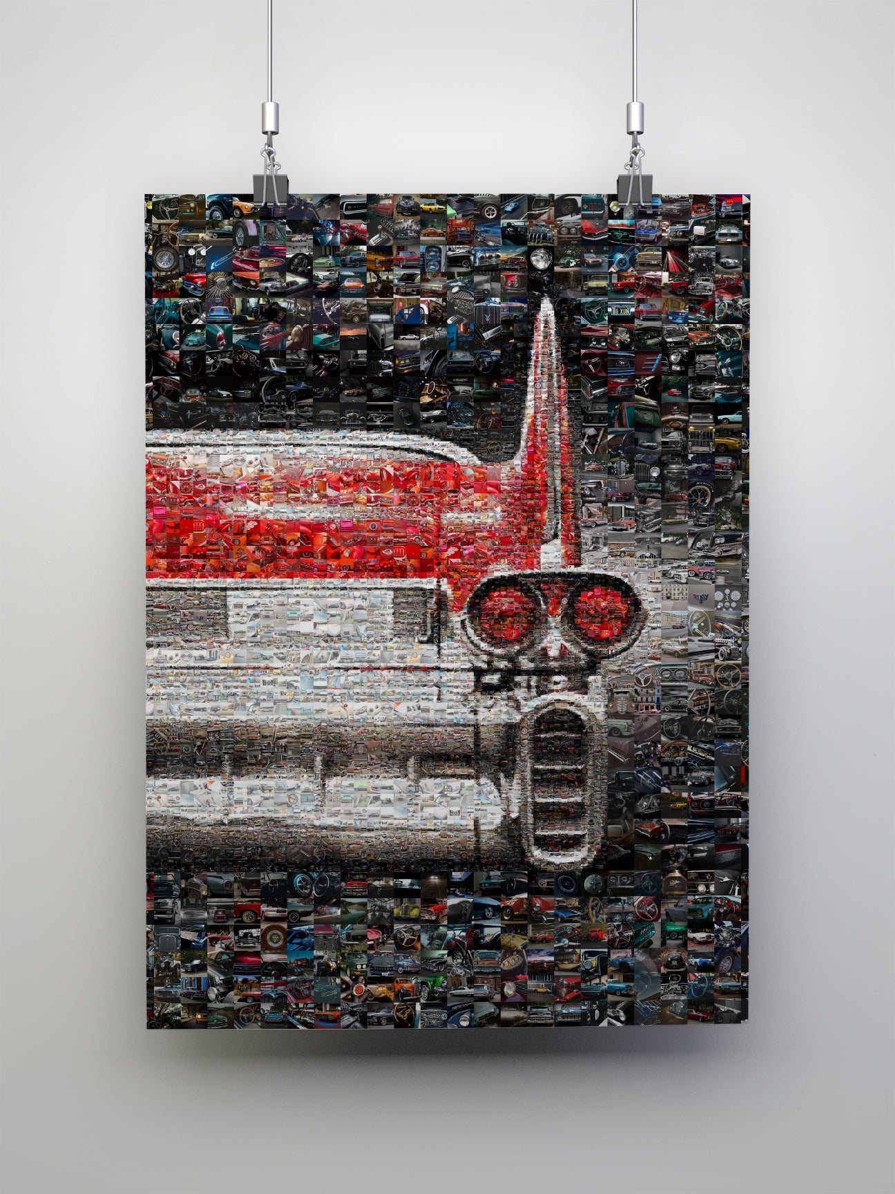 Vintage Car Mosaic Artwork - Captivating Car Culture Collage for Auto Enthusiasts and Decor Lovers AtelierMosaics