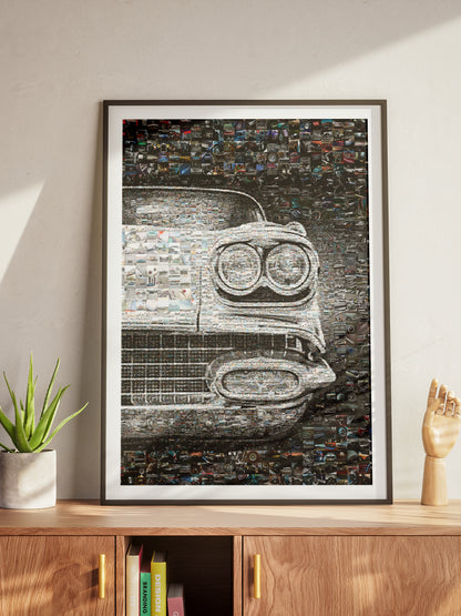 Vintage Car Mosaic Artwork - Unique Automotive Wall Art for Car Enthusiasts AtelierMosaics
