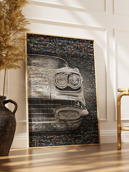 Vintage Car Mosaic Artwork - Unique Automotive Wall Art for Car Enthusiasts AtelierMosaics