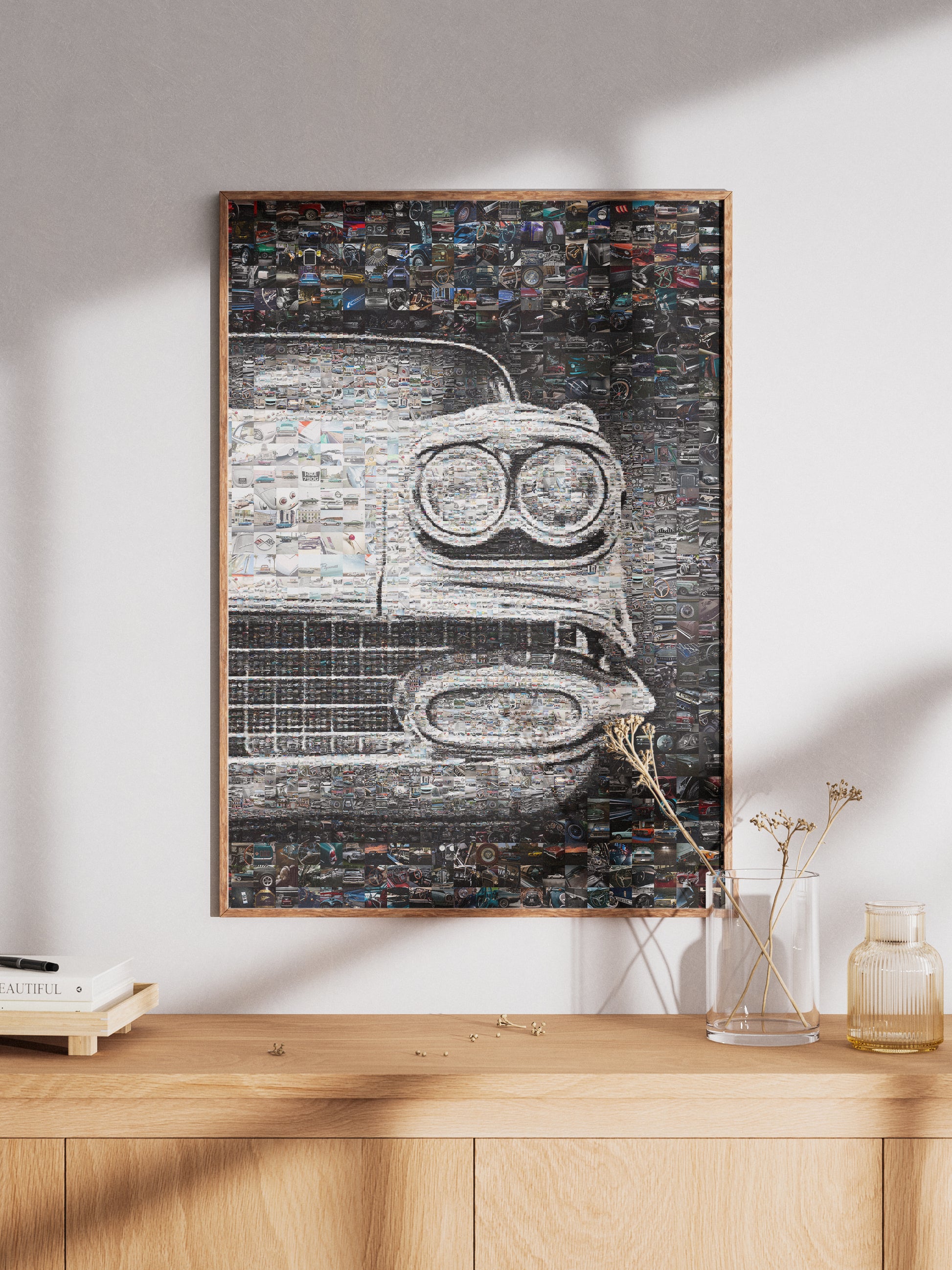 Vintage Car Mosaic Artwork - Unique Automotive Wall Art for Car Enthusiasts AtelierMosaics
