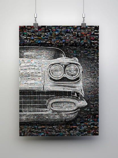 Vintage Car Mosaic Artwork - Unique Automotive Wall Art for Car Enthusiasts AtelierMosaics