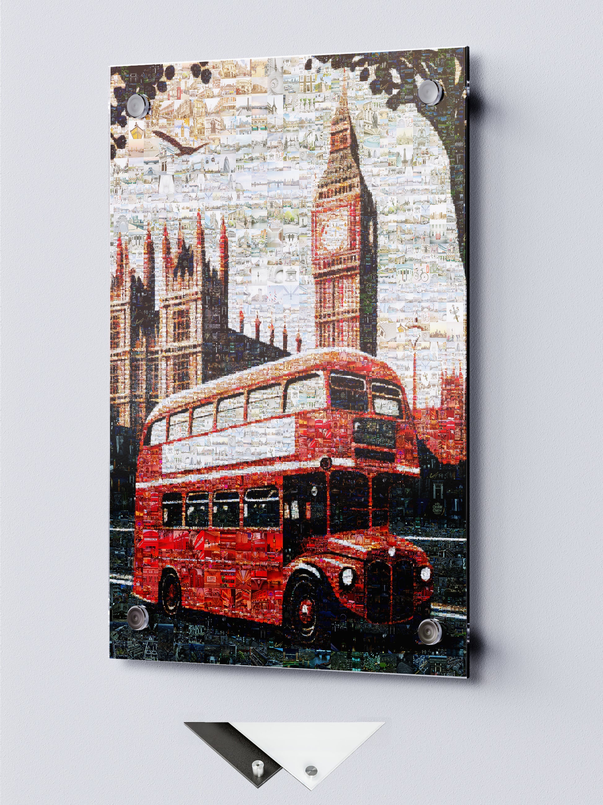 Stunning London Mosaic Artwork Featuring Iconic Red Bus & Big Ben - Perfect for Home Decor AtelierMosaics