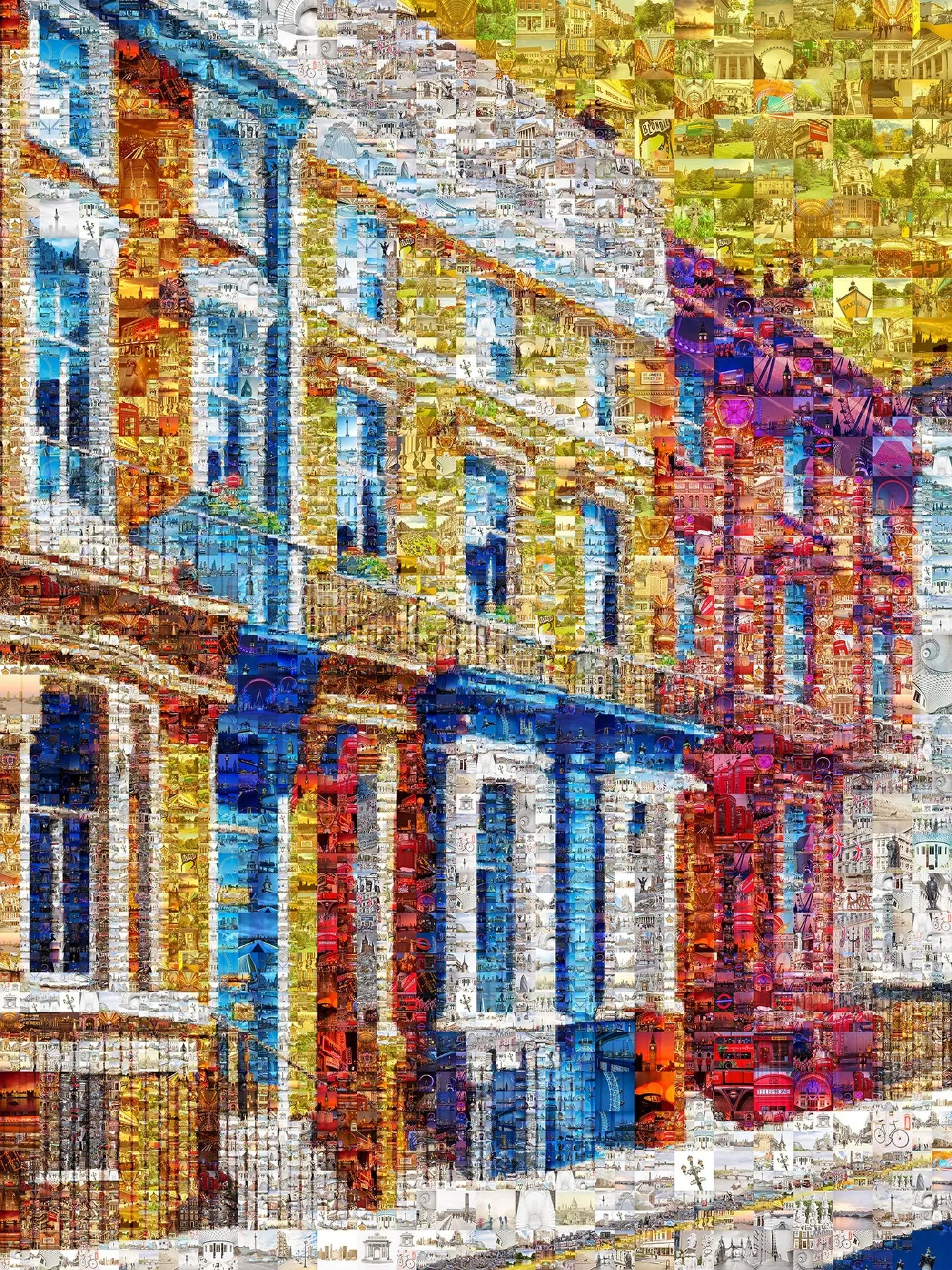 Vibrant London Mosaic Artwork - Colorful Urban Landscape Wall Art AtelierMosaics