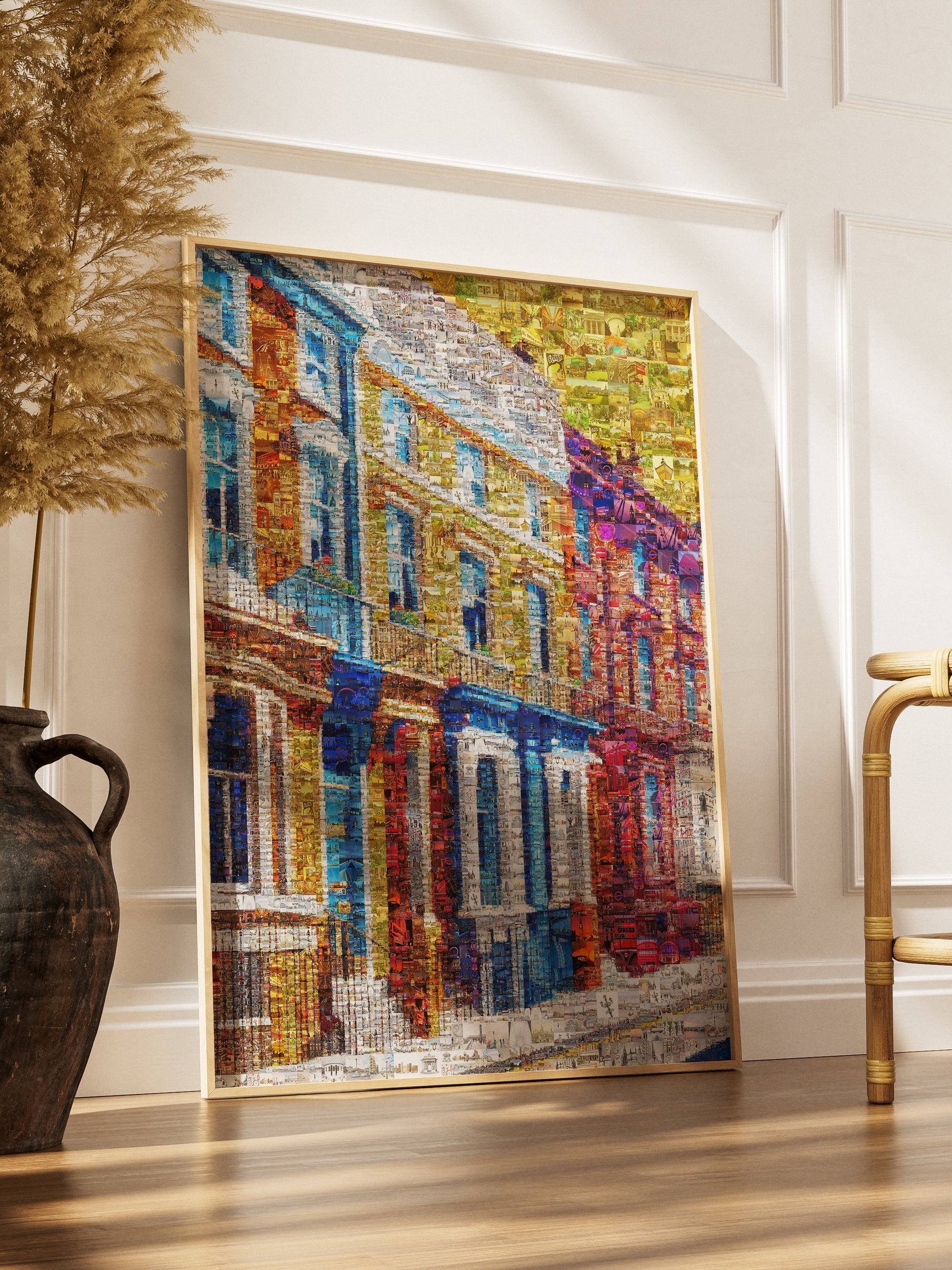 Vibrant London Mosaic Artwork - Colorful Urban Landscape Wall Art AtelierMosaics