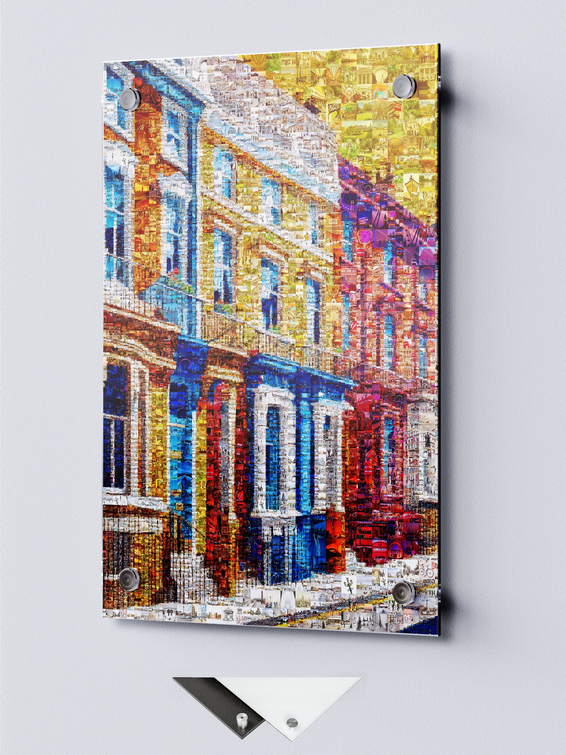 Vibrant London Mosaic Artwork - Colorful Urban Landscape Wall Art AtelierMosaics