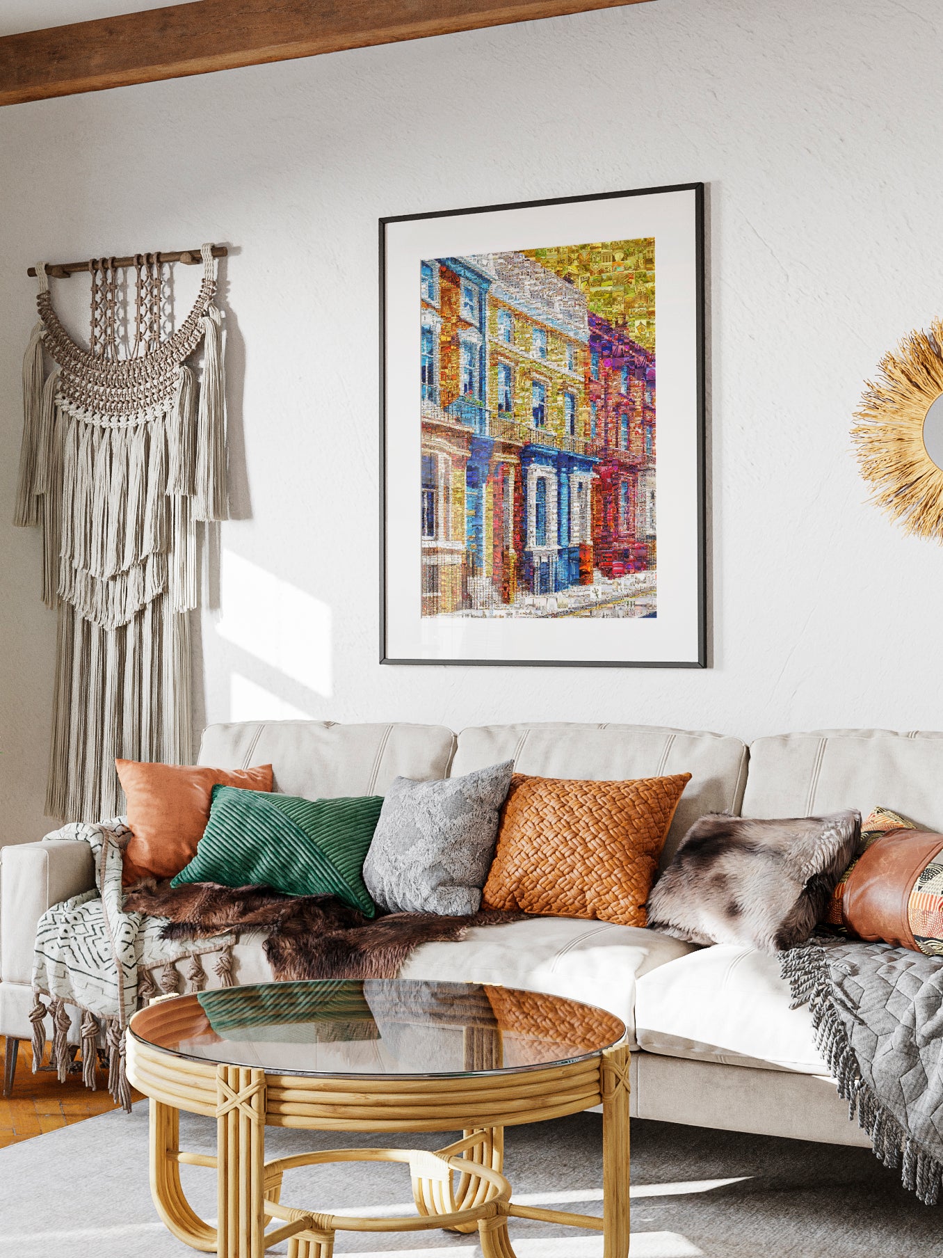 Vibrant London Mosaic Artwork - Colorful Urban Landscape Wall Art AtelierMosaics