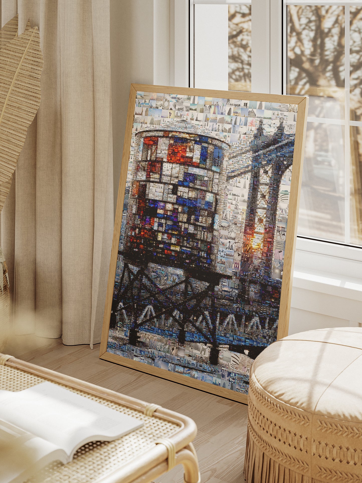 Stunning Mosaic Artwork of Iconic Water Tower - Unique Wall Art for Home Decor AtelierMosaics
