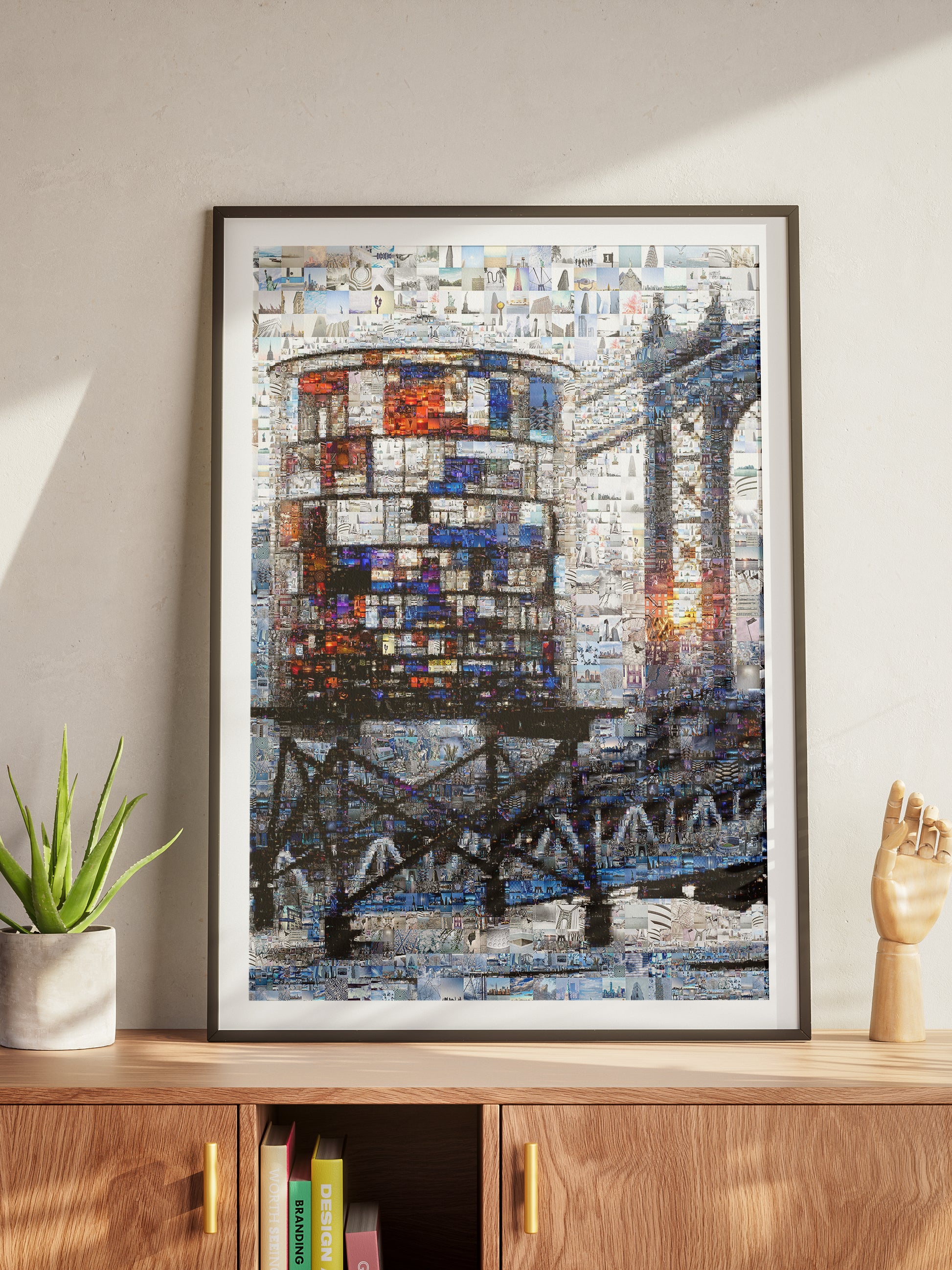 Stunning Mosaic Artwork of Iconic Water Tower - Unique Wall Art for Home Decor AtelierMosaics