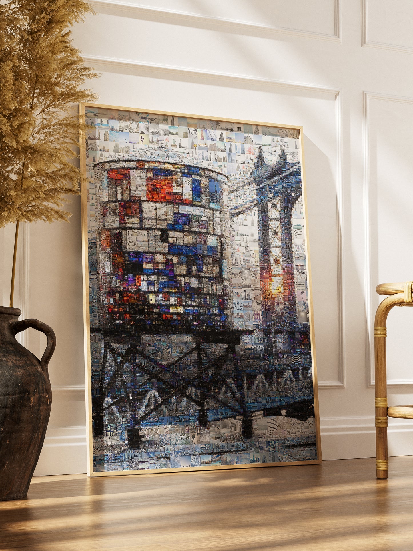 Stunning Mosaic Artwork of Iconic Water Tower - Unique Wall Art for Home Decor AtelierMosaics