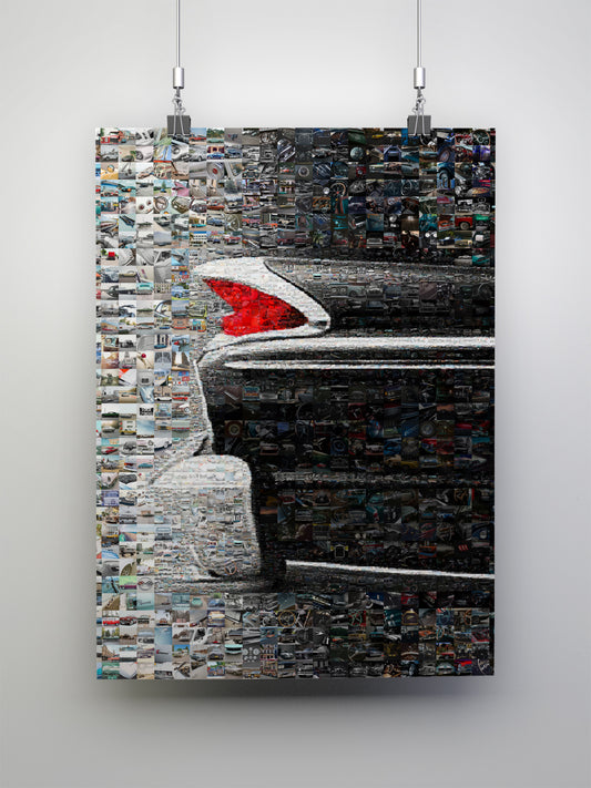 Stunning Automotive Mosaic Art - Vintage Car Collage for Car Enthusiasts and Home Decor AtelierMosaics