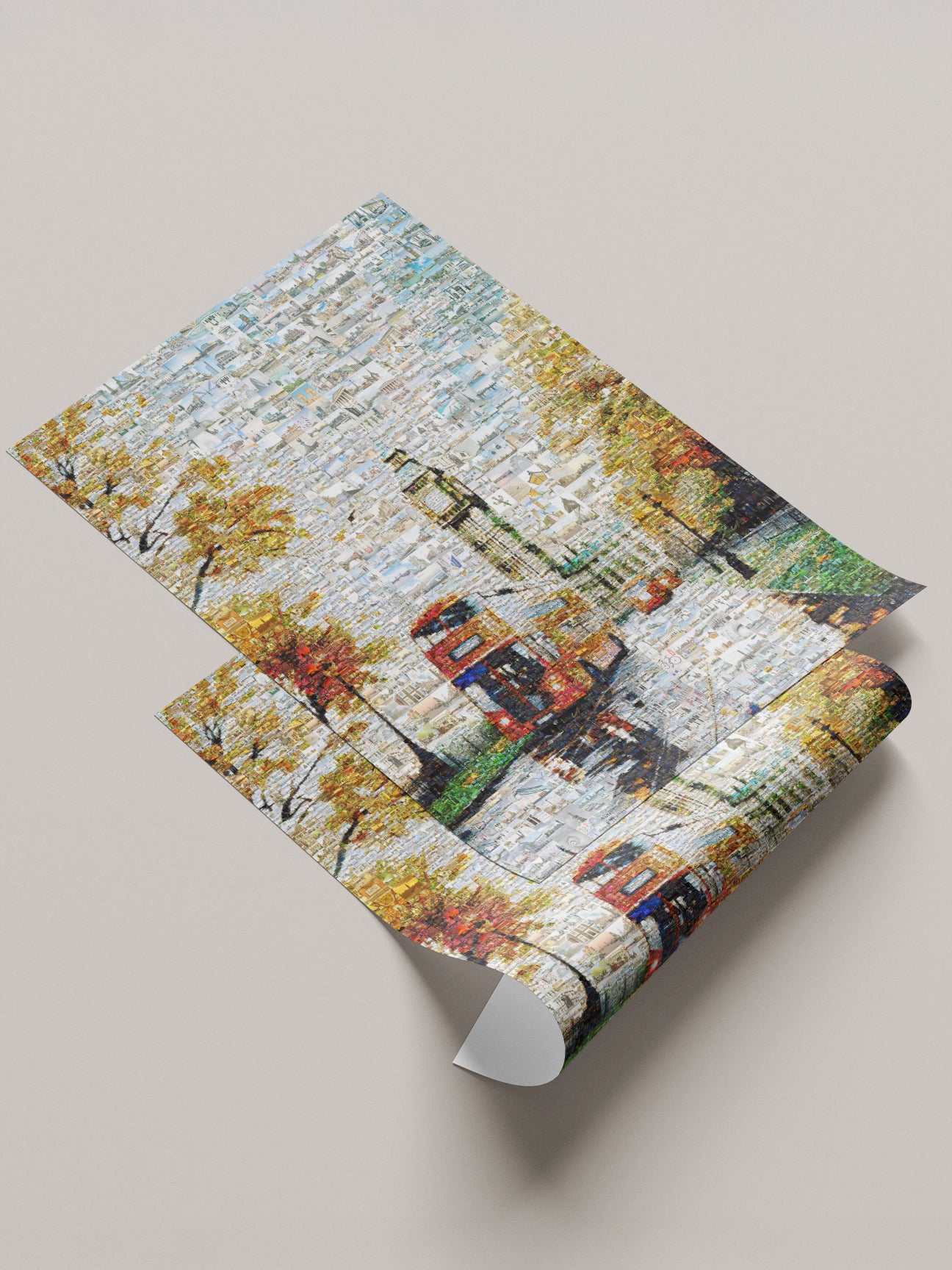 Stunning London Mosaic Artwork Featuring Big Ben and Red Double-Decker Bus - Perfect for Home Decor AtelierMosaics