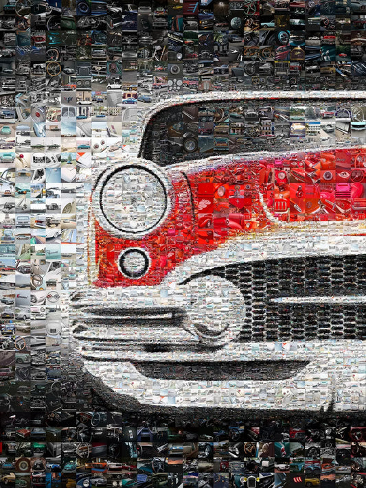 Stunning Vintage Car Mosaic Art - Perfect for Auto Enthusiasts and Decor Lovers AtelierMosaics
