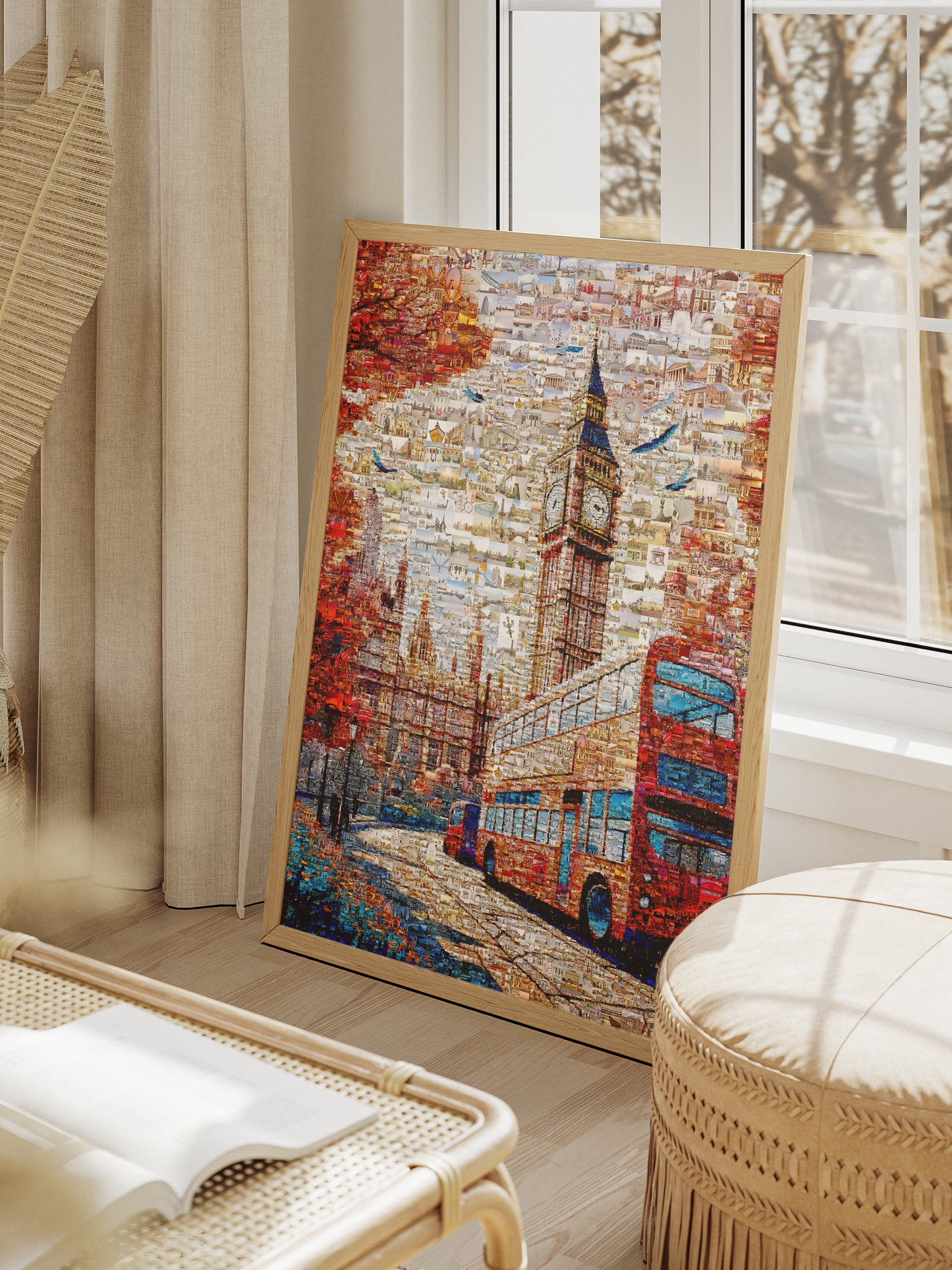 London Mosaic Artwork: Iconic Big Ben & Red Bus - Unique Home Decor for London Lovers AtelierMosaics