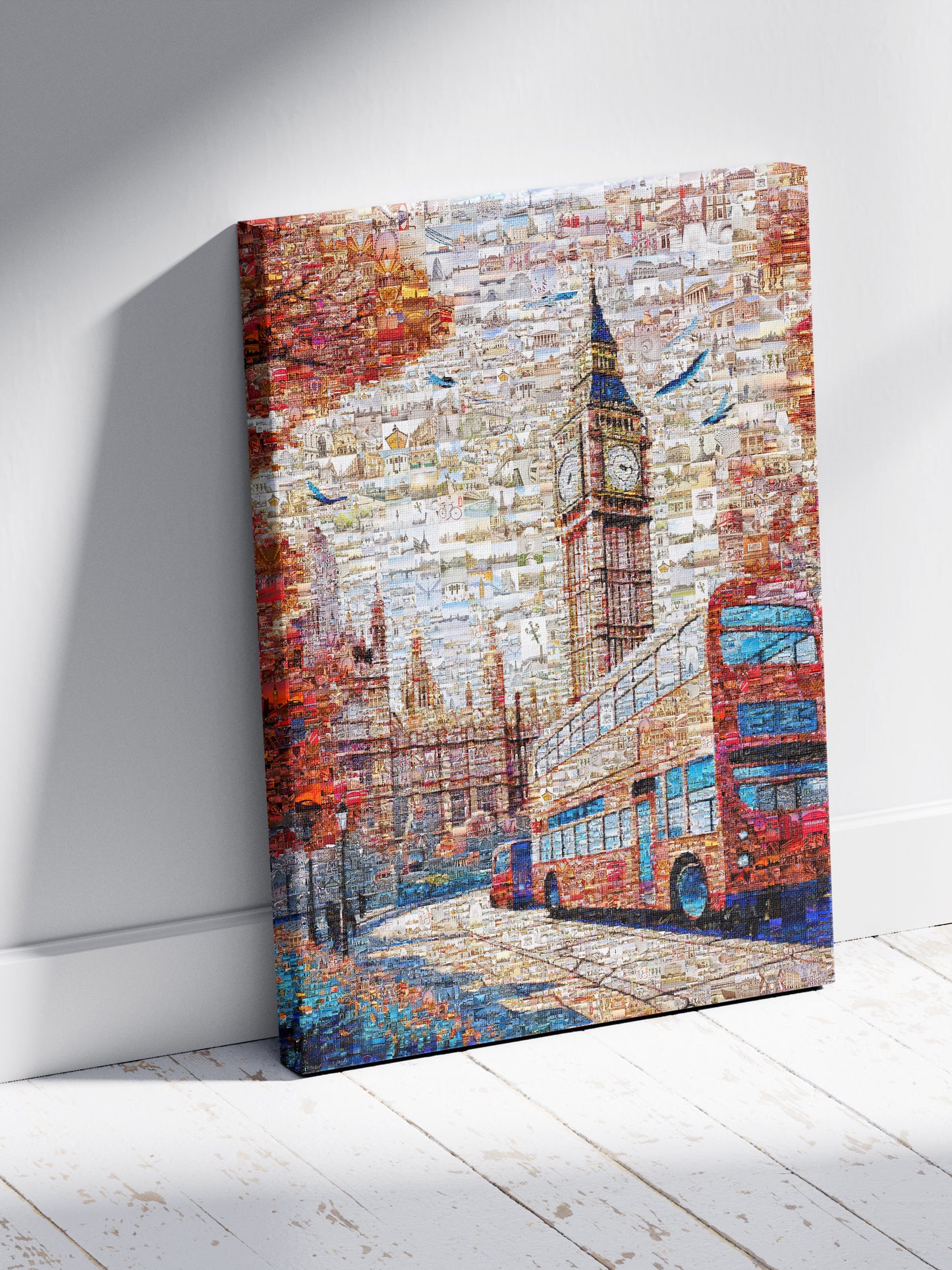 London Mosaic Artwork: Iconic Big Ben & Red Bus - Unique Home Decor for London Lovers AtelierMosaics