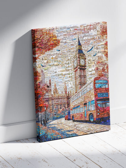London Mosaic Artwork: Iconic Big Ben & Red Bus - Unique Home Decor for London Lovers AtelierMosaics