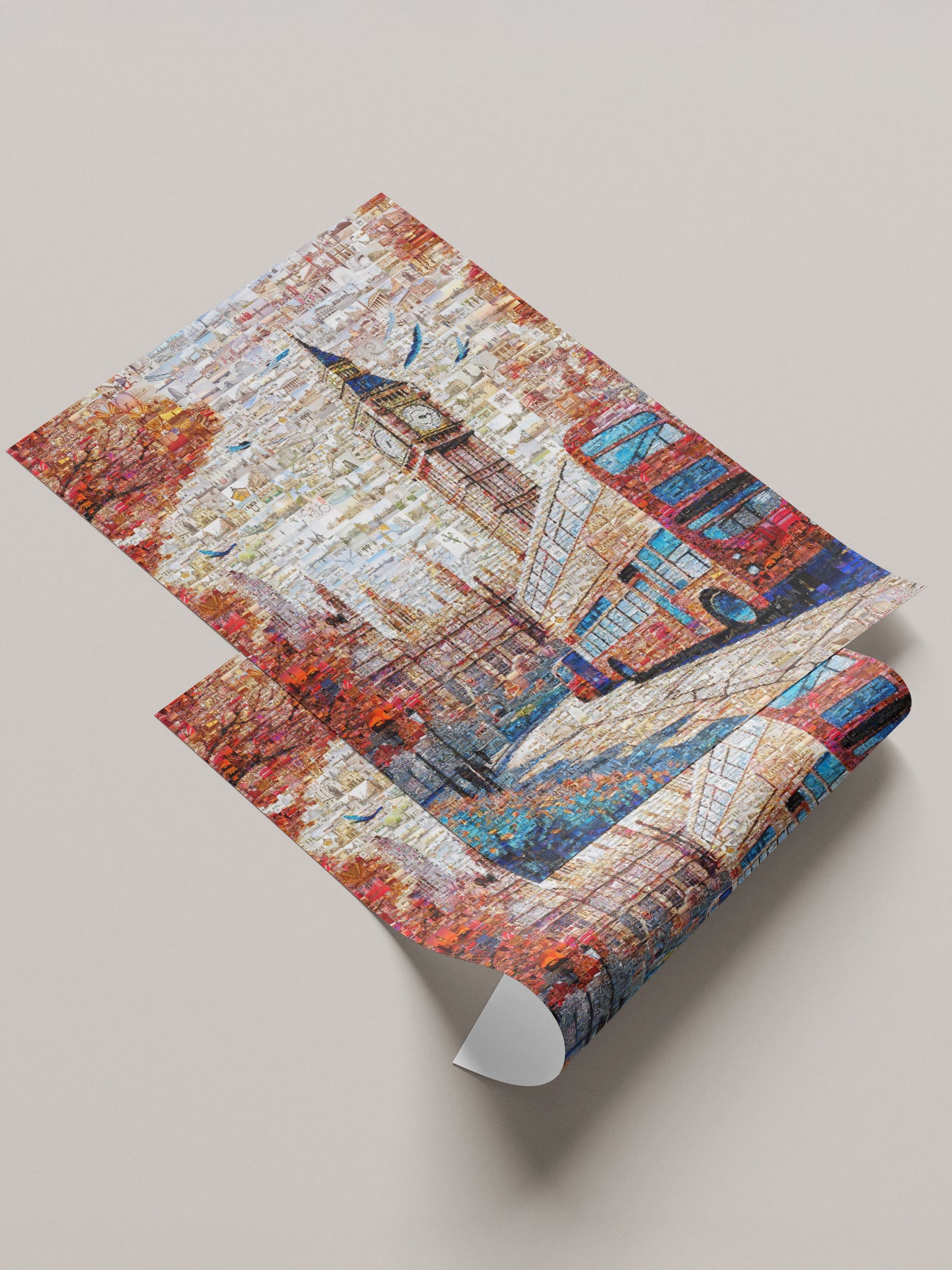 London Mosaic Artwork: Iconic Big Ben & Red Bus - Unique Home Decor for London Lovers AtelierMosaics