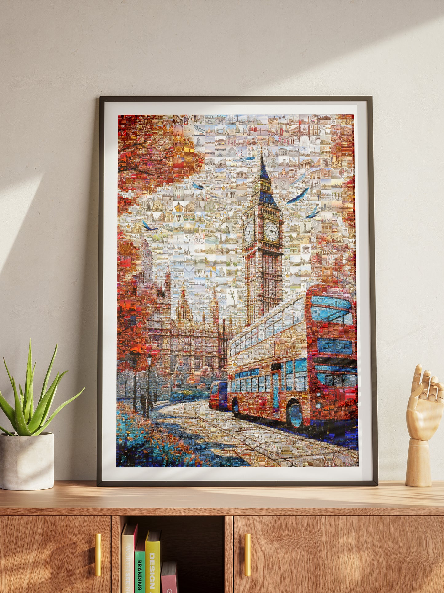 London Mosaic Artwork: Iconic Big Ben & Red Bus - Unique Home Decor for London Lovers AtelierMosaics