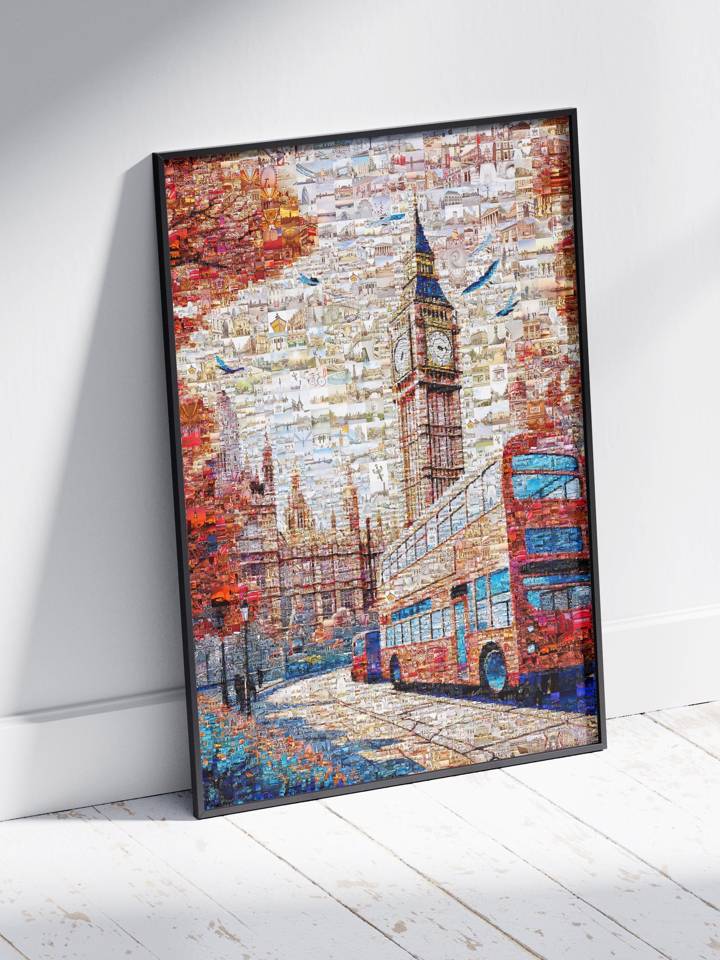 London Mosaic Artwork: Iconic Big Ben & Red Bus - Unique Home Decor for London Lovers AtelierMosaics